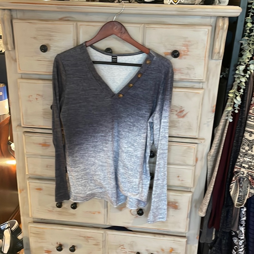 Ombré long sleeve shein top size M